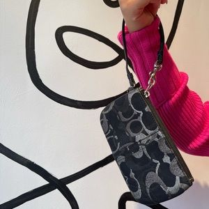 Black and silver wristlet